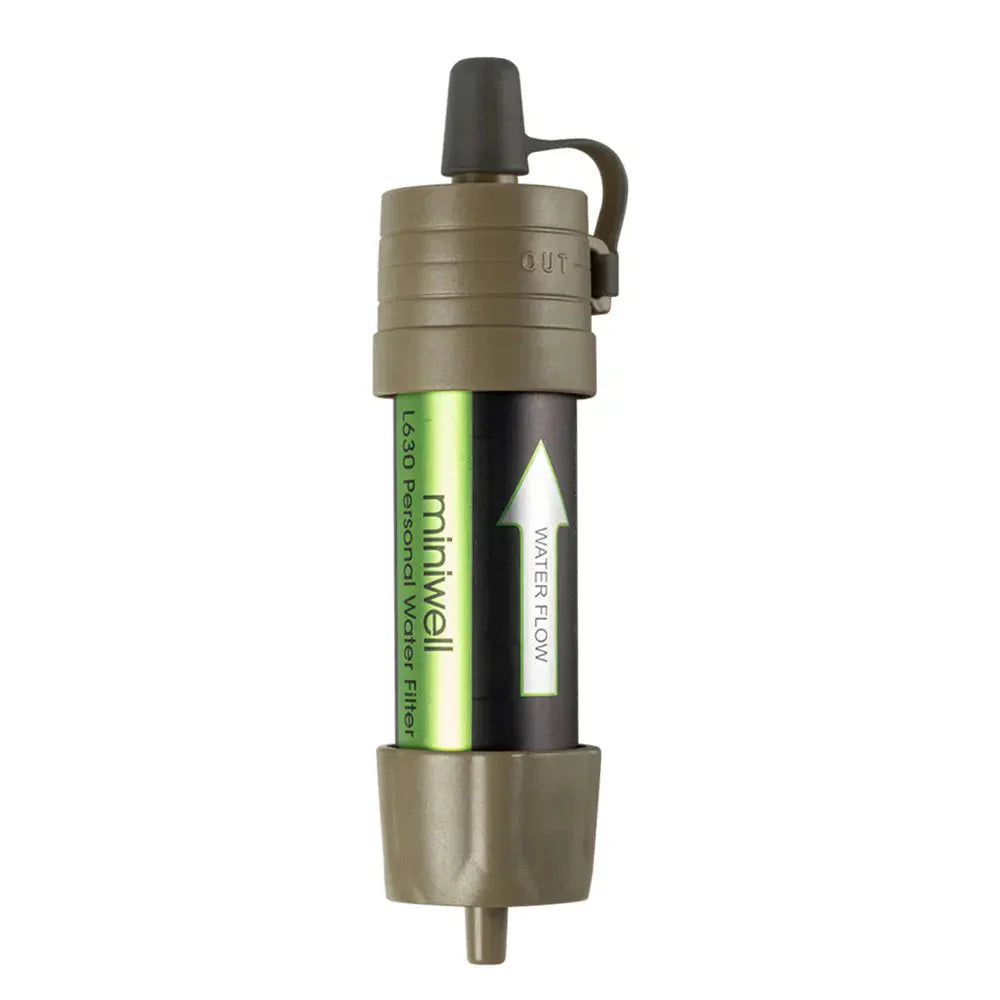 Camping Water Filter Straw Brown