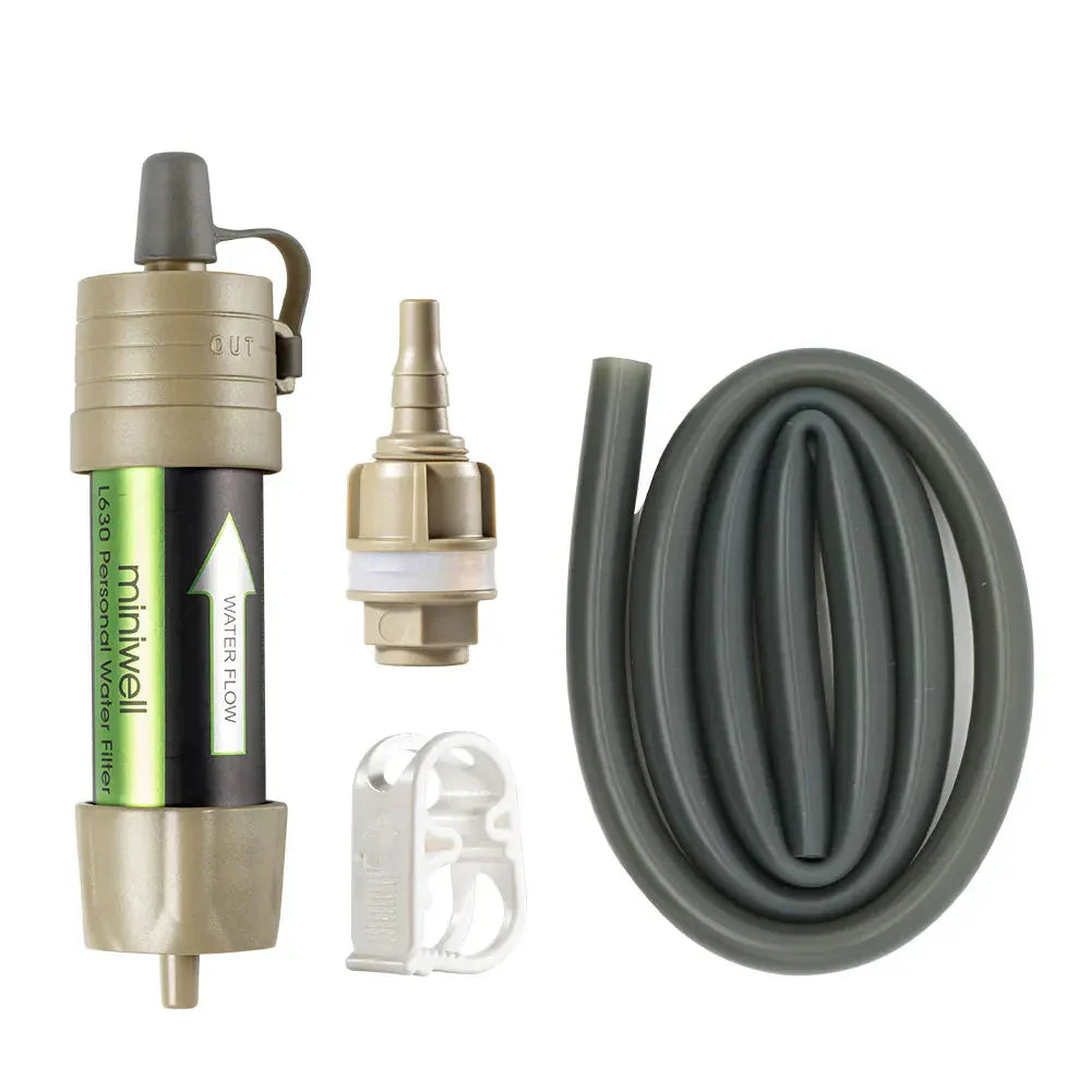 Camping Water Filter Straw Brown